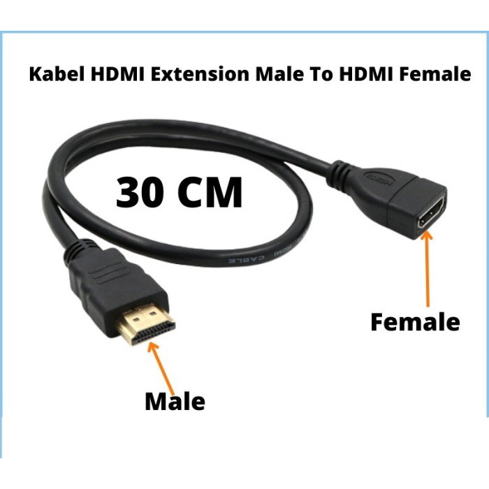 KABEL HDMI Extension 30CM MALE To FEMALE