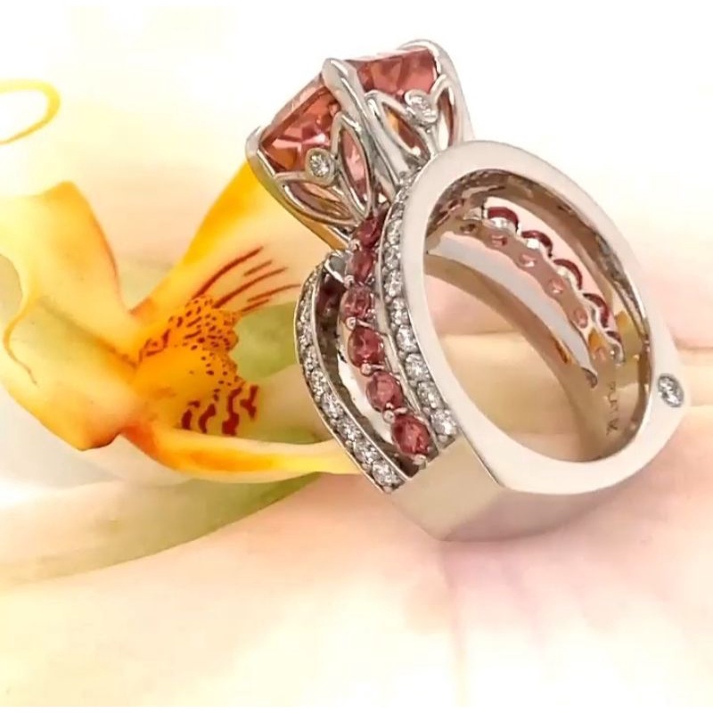natural [RED PINK BLUE TOPAZ WITH RING SILVER 925] emban cincin wanita ring perak silver 925 emas