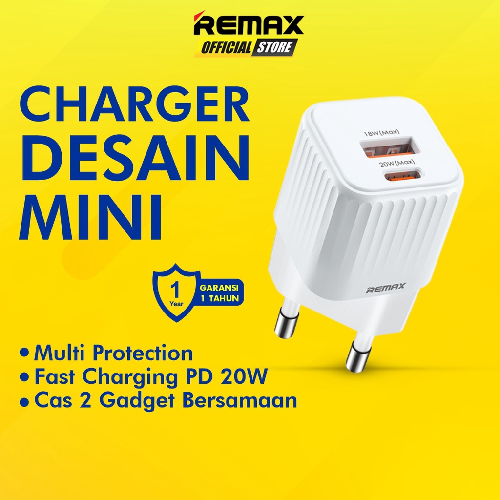 Adapter Charger Mini Remax Janker II Fast Charging 20W Dual Port RP-U2