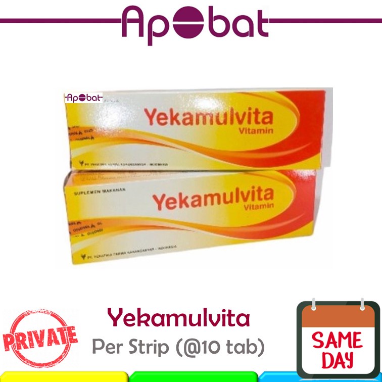- ApObat - Yekamulvita STRIP Calcium Vitamin B Complex Kalsium B Kompleks Complex Kalsium Tablet Yek