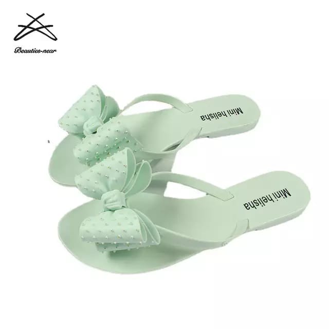 Sandal Sendal Flat Jelly Wanita Fashion Dewasa Model pita Ribbon Sandals