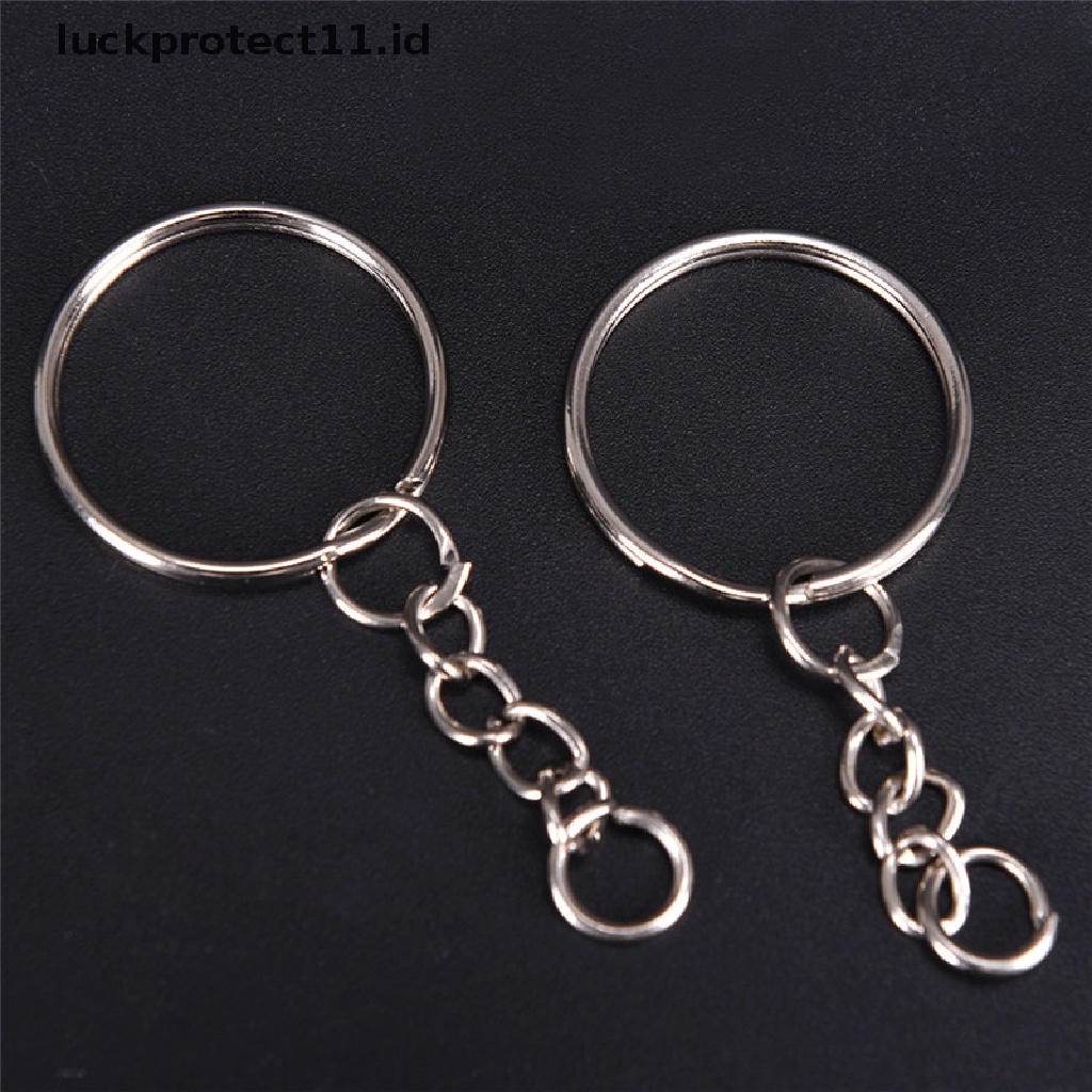 /Fashion Hot// Fashion// 50PCS 25mm Dipoles Perak Keyring Gantungan Kunci Split Ring Rantai Pendek Key Rings DIY.