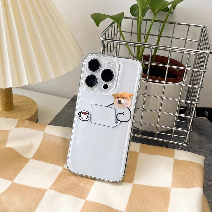 Ins Pola Kucing Anjing Cocok Untuk iPhone 14 14pro 14Plus 14prm iPhone 13 13pro 13prm iPhone 11 7Plus 8Plus Xr XS 12 Pro Max Empat Sudut Casing Ponsel Tahan Guncangan