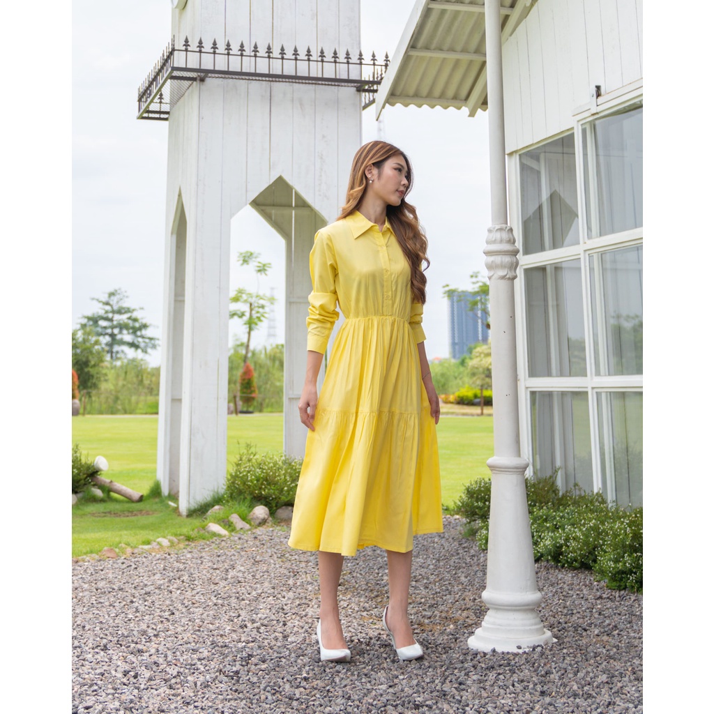 Christmas Ed | Elodie Long Dress / Dress Kasual / Dress Lengan Panjang Wanita