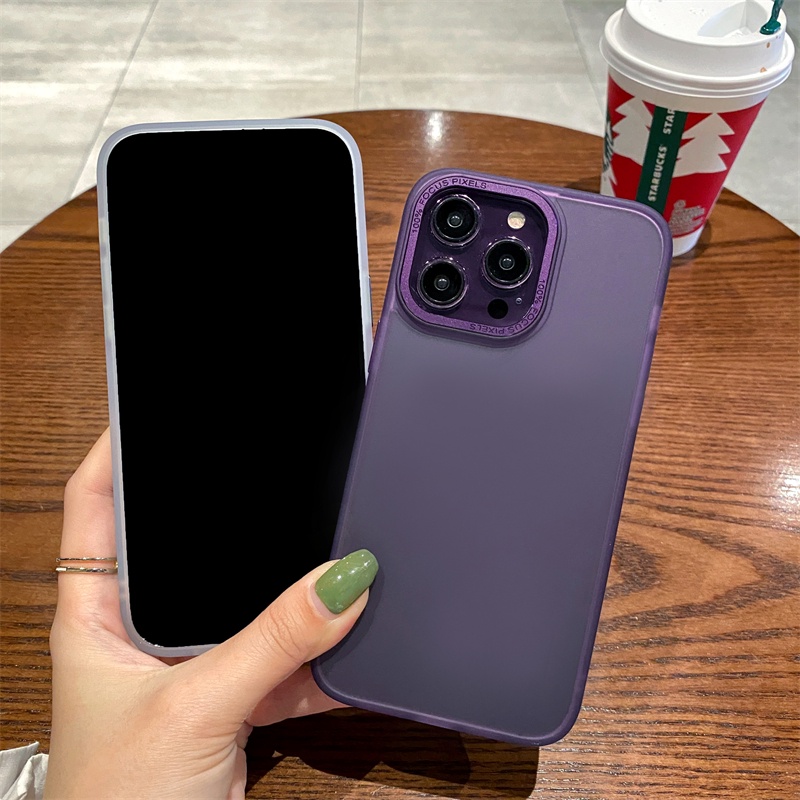 IPHONE Casing Crash Desain Warna Bingkai Foto Berhuruf Bahan Metal Untuk Iphone14 13 12 11 Pro X XS Max XR 14Plus Casing Matte Bening Berkualitas Tinggi