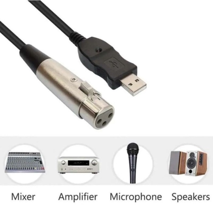 Kabel USB to XLR Female Microphone Audio Adaptor Connector 2.8M