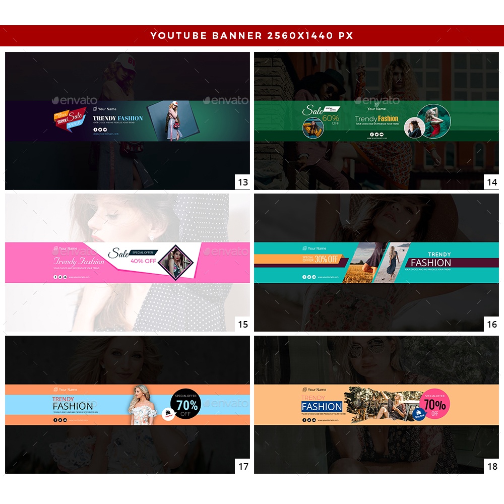 50 You-Tube Cover Art Templates