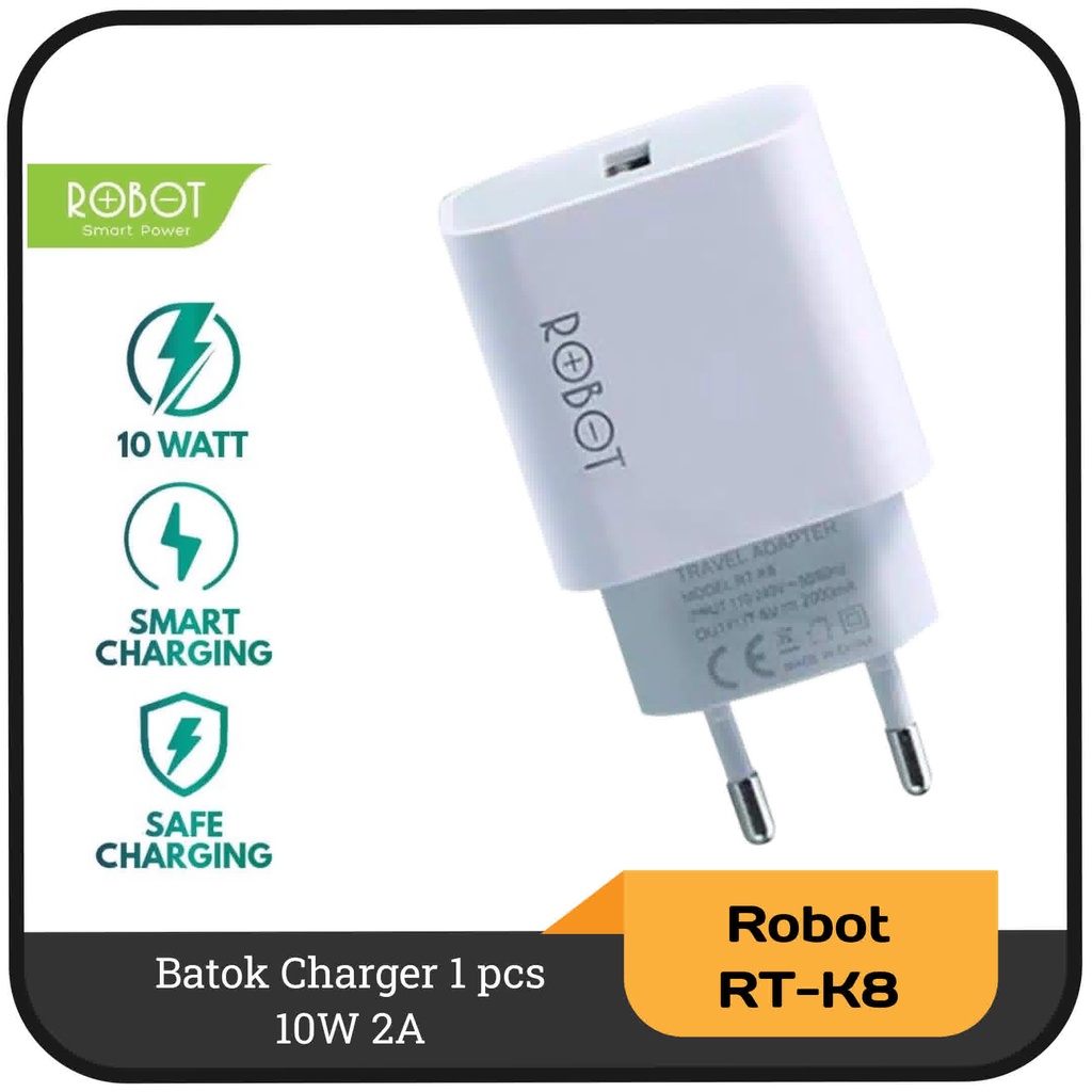 Batok Charger Original Robot RT-K8 10W 2A