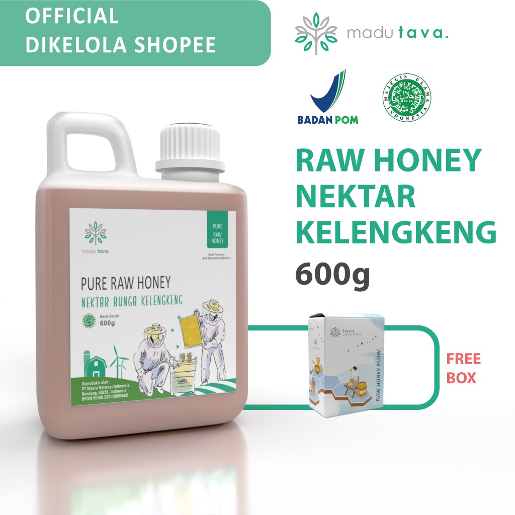 Madu Asli Murni 600gr Tava Grade A Nektar Kelengkeng 100% Alami Pure Natural Raw Honey