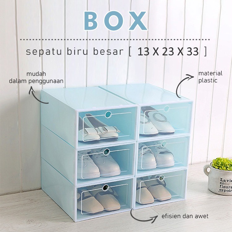 Jual Box Sepatu Kotak Box Sepatu Lipat Transparan Tebal Shoes Box ...