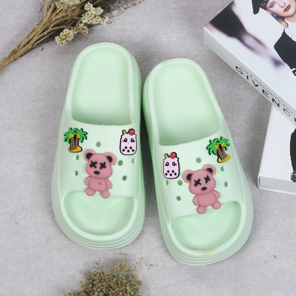 Sandal Slop Wanita Fuji Panda 5 cm - Sandal Import