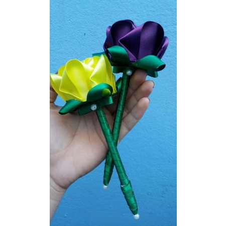 

Souvenir Bulpen bunga satin handmade, Bulpoint hias bunga mawar , sovenir bulpen