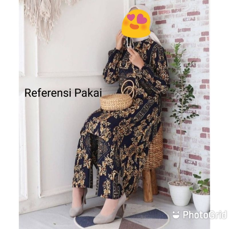 Setelan Setcel Set Celana Motif Sultan by Gladys