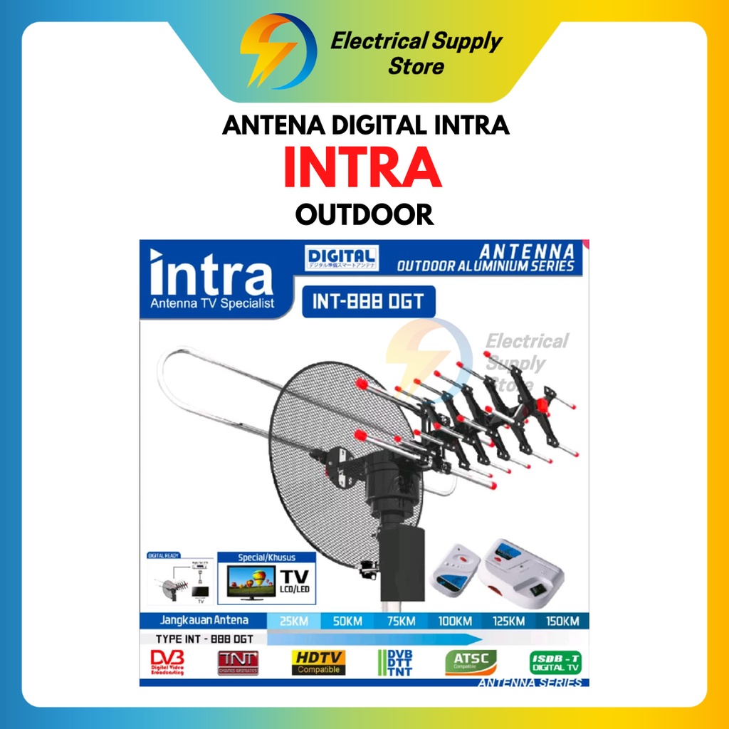 ANTENA TV DIGITAL REMOTE OUTDOOR INTRA INT 888 ANTENA REMOT LUAR FOR TV TABUNG &amp; LED TV