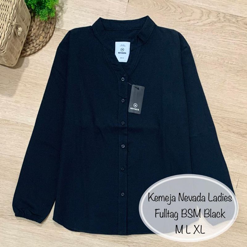 KEMEJA POLOS NEVADA LADIES CEWEK REMAJA PREMIUM FULLTAG
