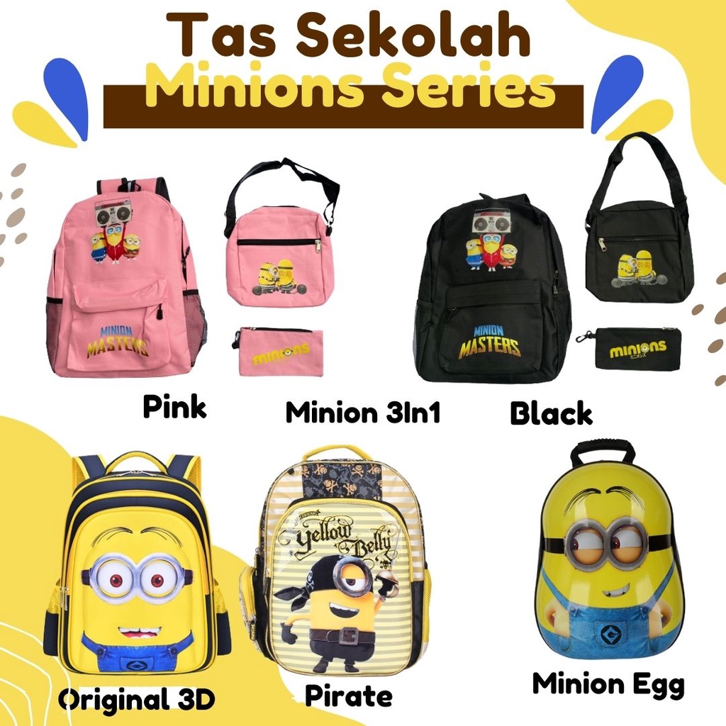 Tas Sekolah Anak Laki Laki Perempuan Tas Ransel Anak Minions Minion Series Tas Sekolah Bag School Keren