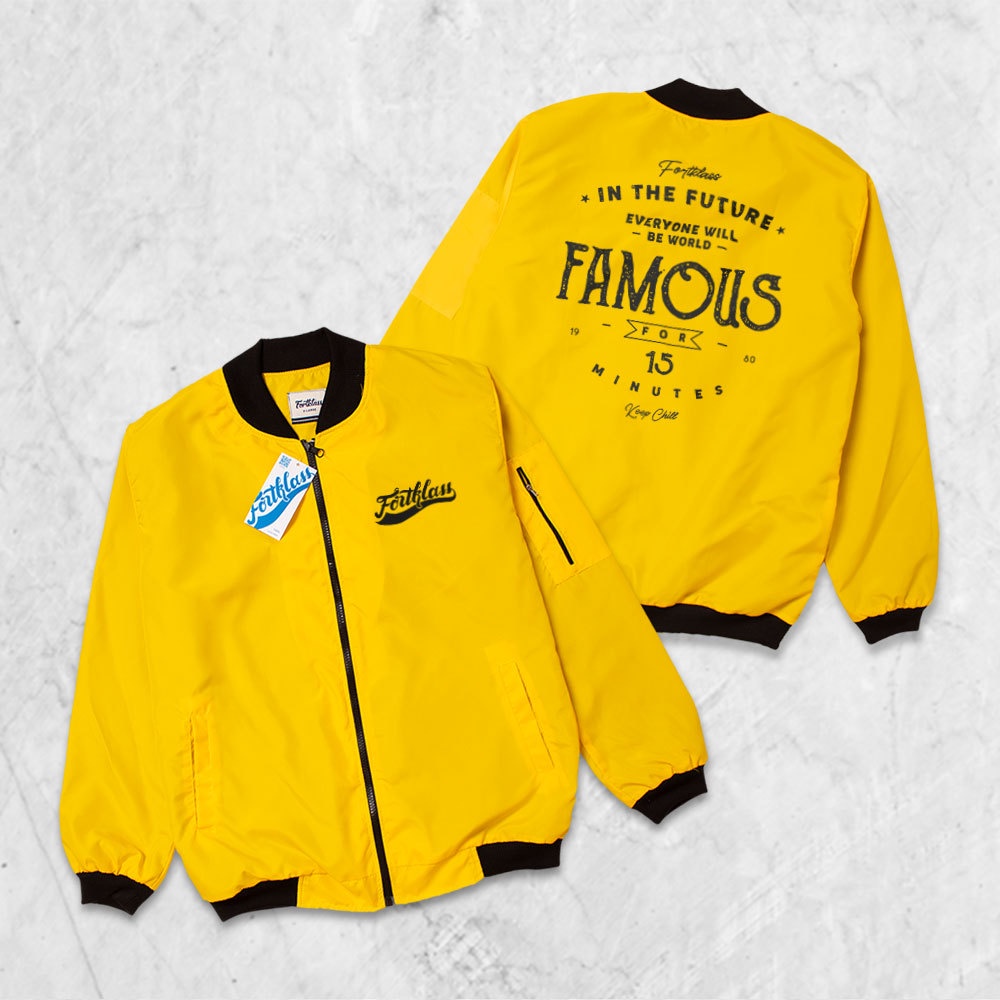 Fortglass Jaket Bomber Gafi Famous Jaket pria Lengan Panjang