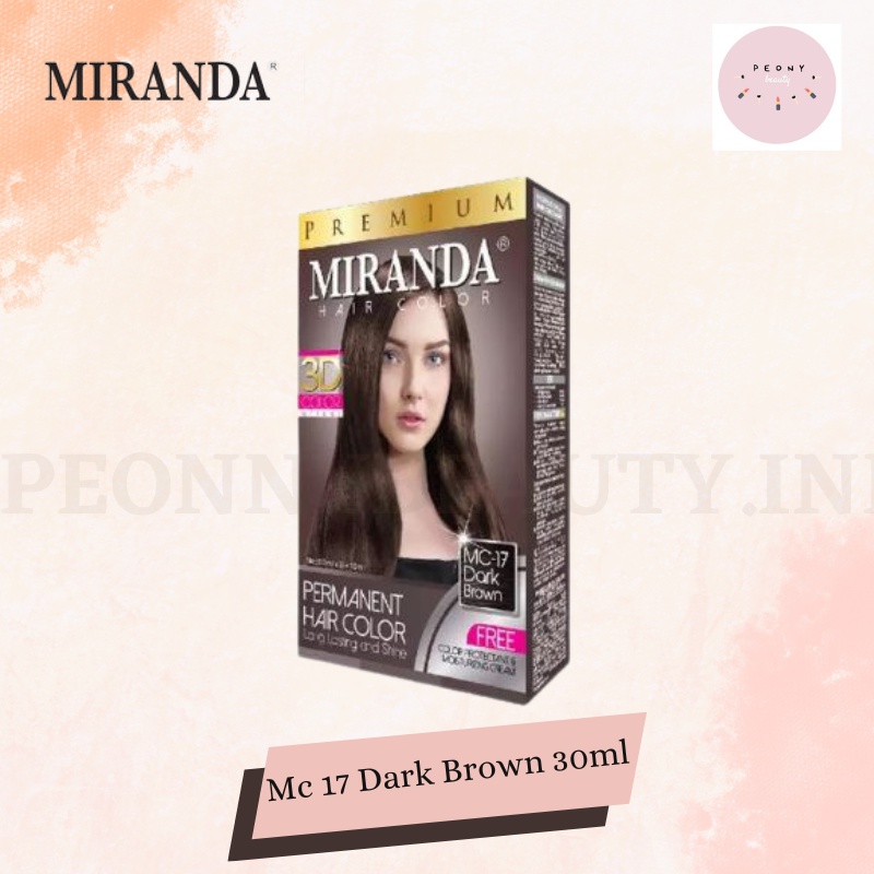 MIRANDA Hair Color MC-17 Dark Brown 30ML | Pewarna Rambut Biru Tua