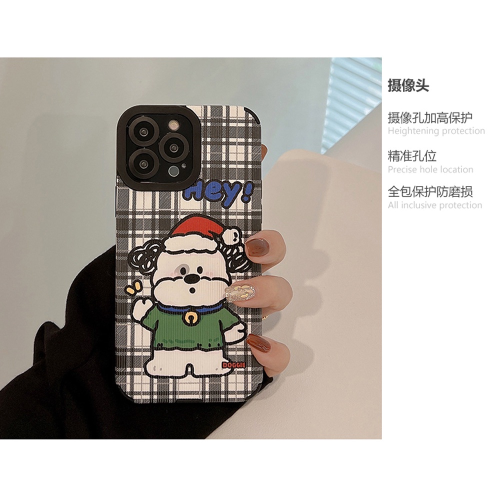 Ins Lucu Natal Anjing Kartun Silikon Case Untuk Iphone7 X14 11 12 MINI 13 PRO MAX Casing Cover Pelindung