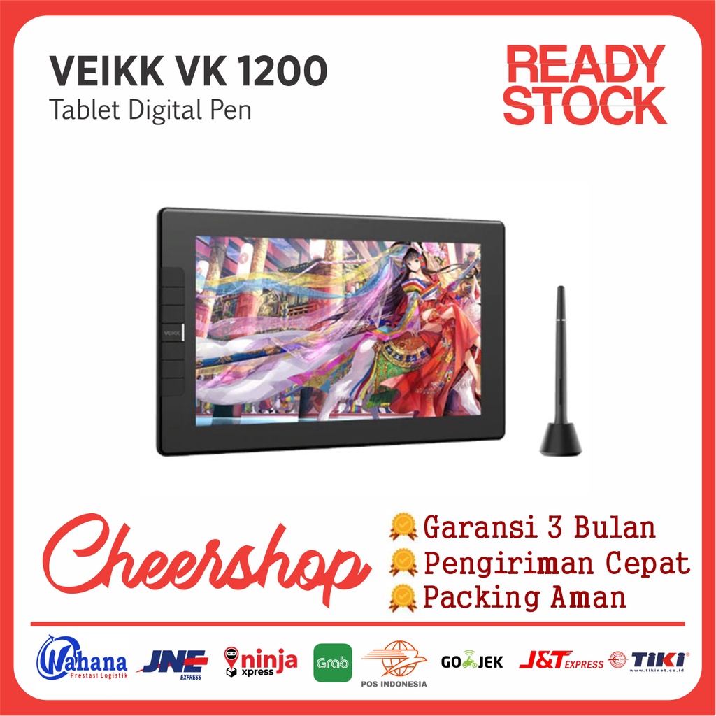 VEIKK VK1200 VK 1200 Drawing Tablet Graphic Monitor Passive Pen Gambar