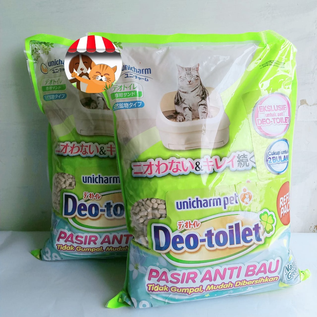 Pasir Kucing - Deo Toilet Pasir Anti Bau Natural Green 3.8 liter