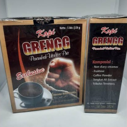 KOPI GRENGG GRENG ORIGINAL 5 PCS | KOPI STAMINA PRIA DEWASA KUAT TAHAN LAMA JOSS HERBAL ORI TERBUKTI