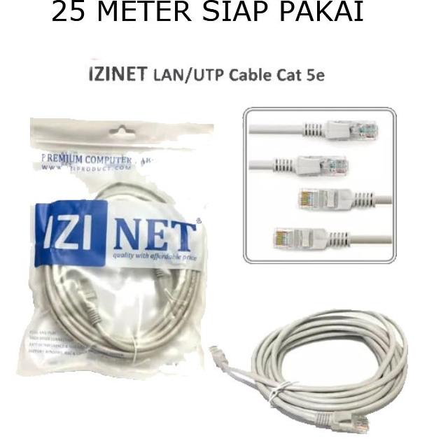Pencarian Terpopuler IZINET KABEL LAN UTP  CAT.5E 25 METER SIAP PAKAI