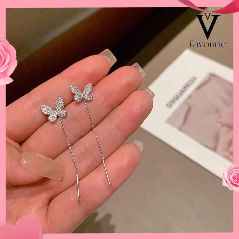 CODAnting Kupu-kupu Yang Dibor Penuh Rumbai Panjang Garis Telinga Mewah Bermutu Tinggi Wanita-FA