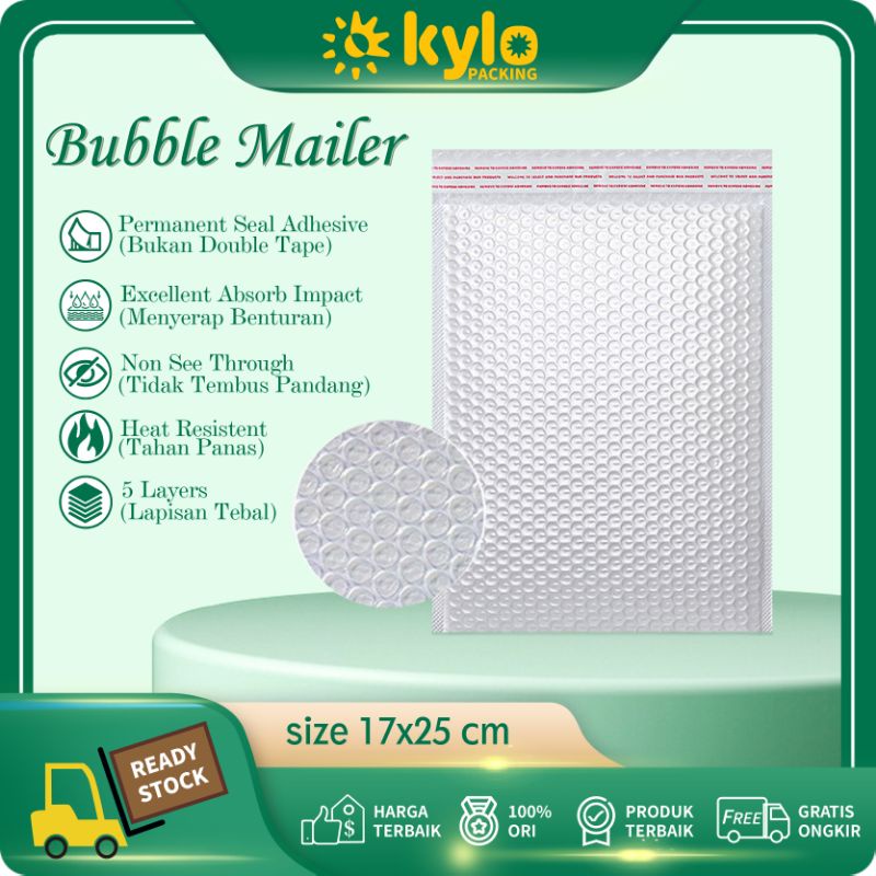 

☀️Kylo Packing☀️Amplop Bubble Mailer Wrap Uk:17x25cm Envelope Rusfet Premium White