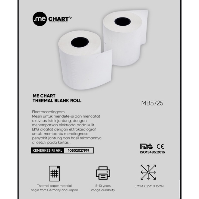 

Kertas Thermal Blank Roll 57mm x 25m x 16mm