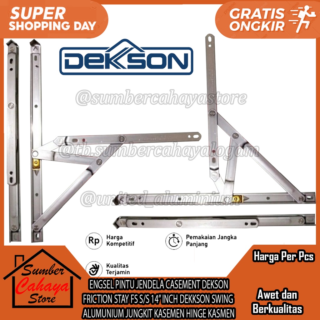 FRICTION STAY FS S/S 14” INCH DEKSON ENGSEL JENDELA CASEMENT DEKKSON KASMEN KASEMEN KASMAN KASMANT H