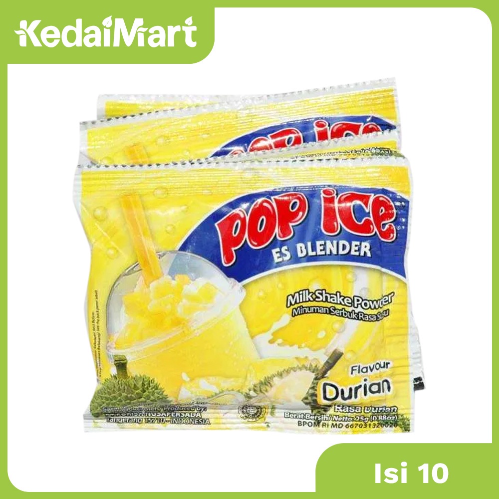 

Pop Ice Minuman Es Blender Rasa Durian Renceng Isi 10