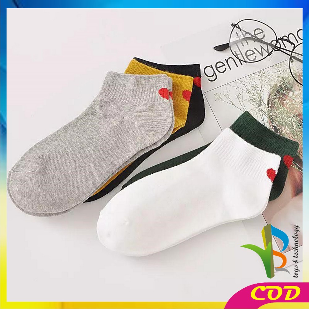 RB-P255 Kaos Kaki Motif Love Kaos kaki Pendek Ankle Fashion Korea Women Socks Ala Korea Semata Kaki Import