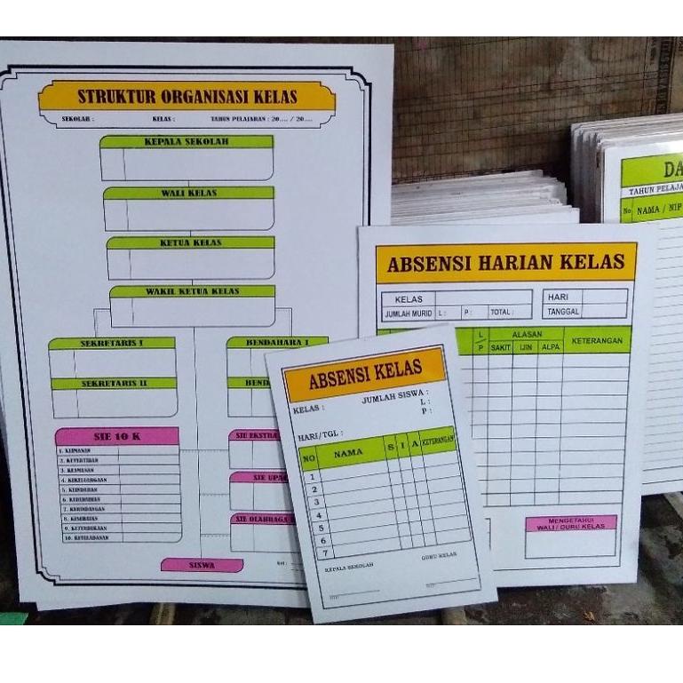 

[U-N4N-✔] Papan Data Absensi Kelas Ready stok ukuran 80 x 60 cm. absen kelas murah_viral