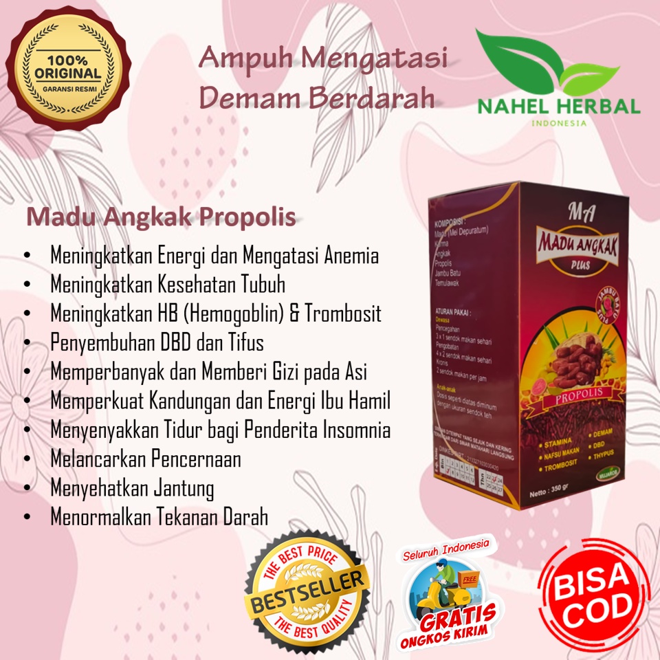 Obat Gemuk Pria Racikan Farmasi Bpom - Sari Kurma Madu Angkak Plus Propolis 280gr - Vitamin Penambah