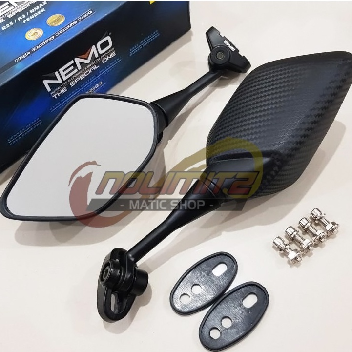 Spion NEMO Fairing R25 Carbon Tangkai Pendek Yamaha NMAX XMAX