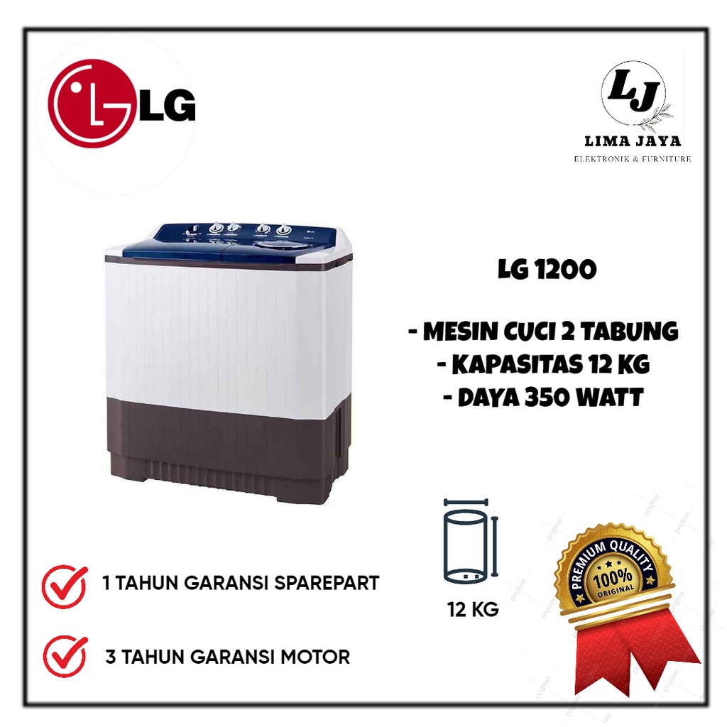 Mesin Cuci 2 Tabung LG P1200 Mesin Cuci Dua Tabung LG 12 Kg