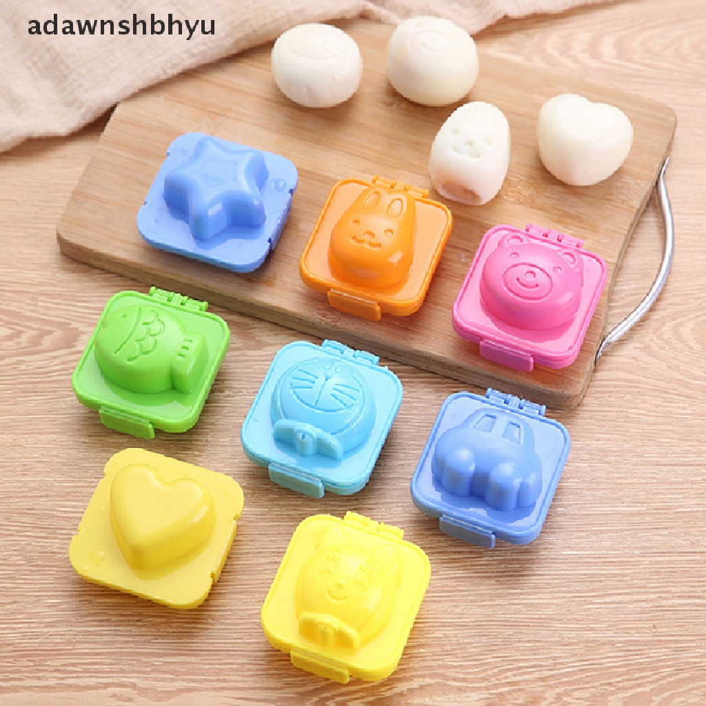 Adawnshbhyu Cetakan Telur Lucu Kartun Bayi Rice Ball Mold 3D Egg Ring Bento Aksesoris Kelinci Beruang Ikan Egg Decorag Alat Dapur Gadget ID