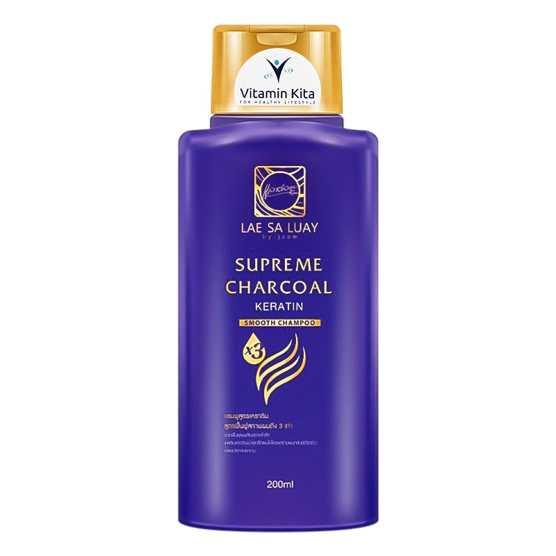 LAE SA LUAY SUPREME CHARCOAL SMOOTH SHAMPOO 200ML BPOM