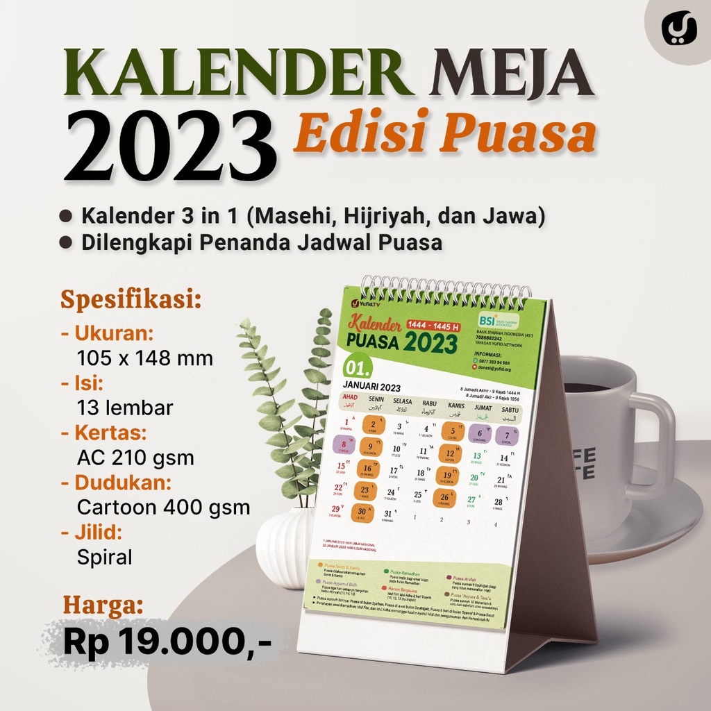 

(Ada Stok) Kalender Meja Edisi Puasa Tahun 2022 - 2024 - Asli Bergaransi - Yufid