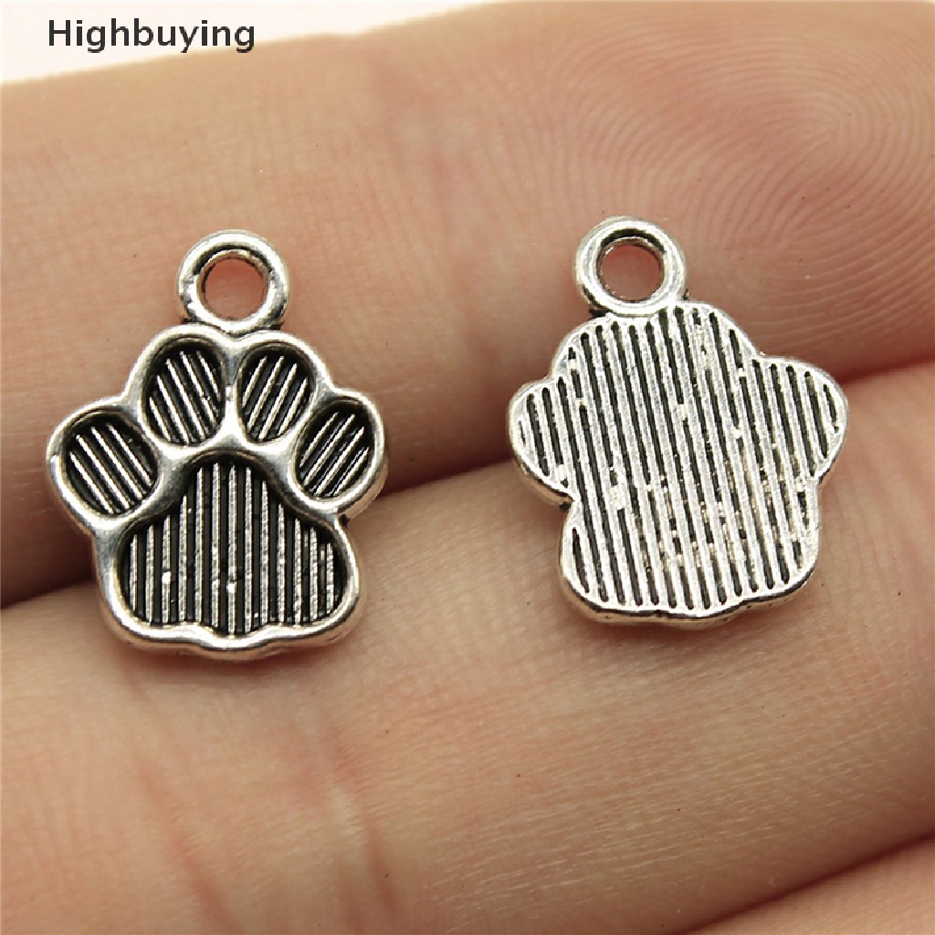 Hbid 20PCS Ch Dog Paw Liontin Warna Silver Antik Membuat Perhiasan DIY Kerajinan Buatan Tangan Lucu Untuk Gelang Kalung Anting Glory