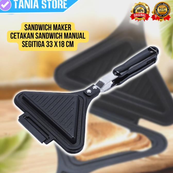 Cetakan Pemanggang Roti Sandwich Segitiga Toaster Maker Manual Kompor