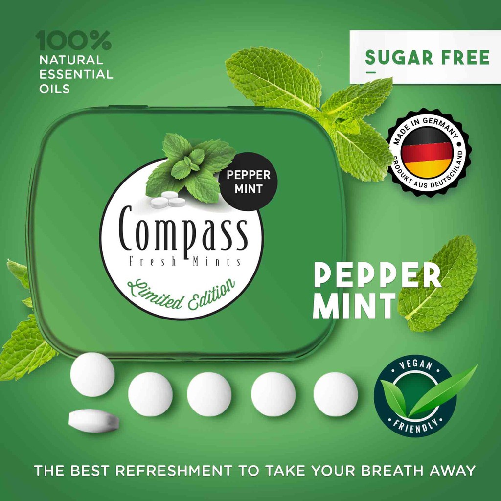 Compass Fresh Mint Candy (Permen Mint Sugar Free) 14g