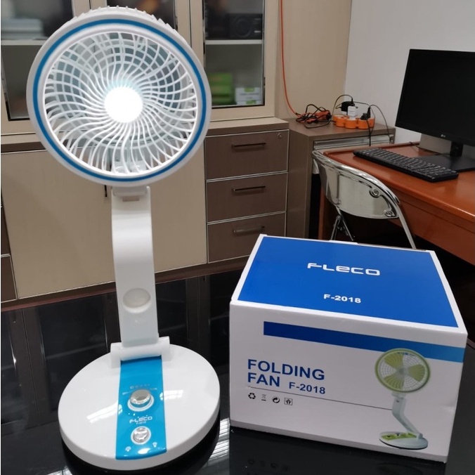 PROMO!!! KIPAS ANGIN MEJA/FOLDING FAN FLECO F-2018 ANGIN KENCANG RECHARGEABLE