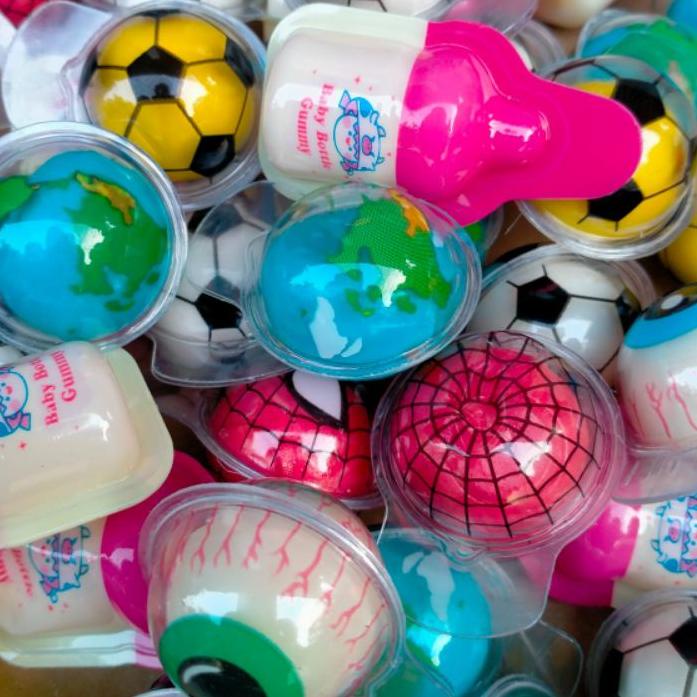

Barang Terlaris ♗ 10 PCS PERMEN LUNAK VIRAL JELLY SELAI MOTIF MATA SMILE BUMI BOLA DOT DLL***