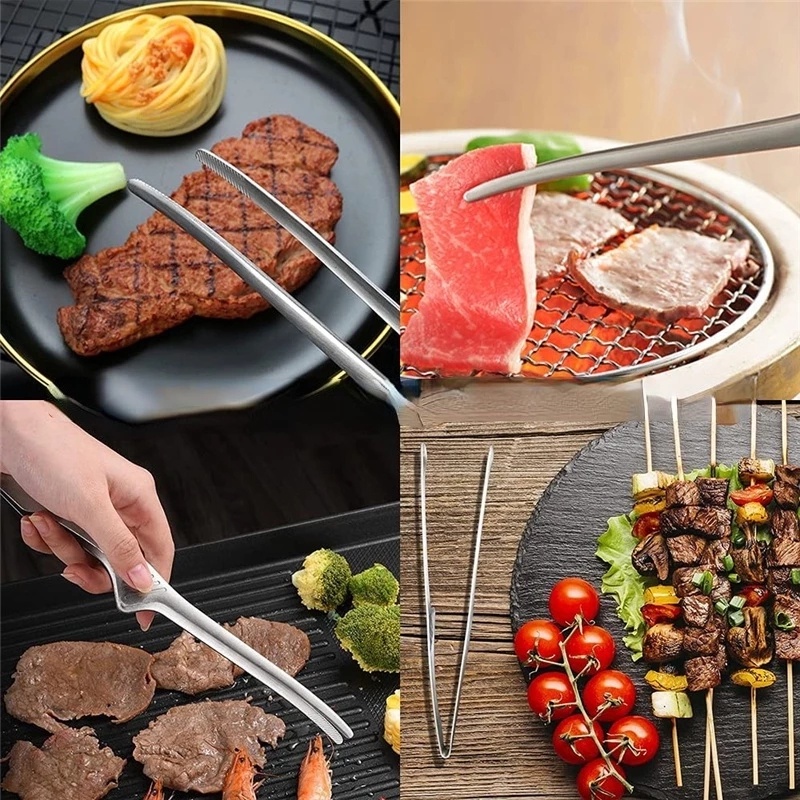 Halus Korea Klip Barbekyu Logam/Anti slip-Kyu Penjepit Berdiri Sendiri Klip Makanan Serbaguna/Dapur Gadget Barbekyu Aksesoris