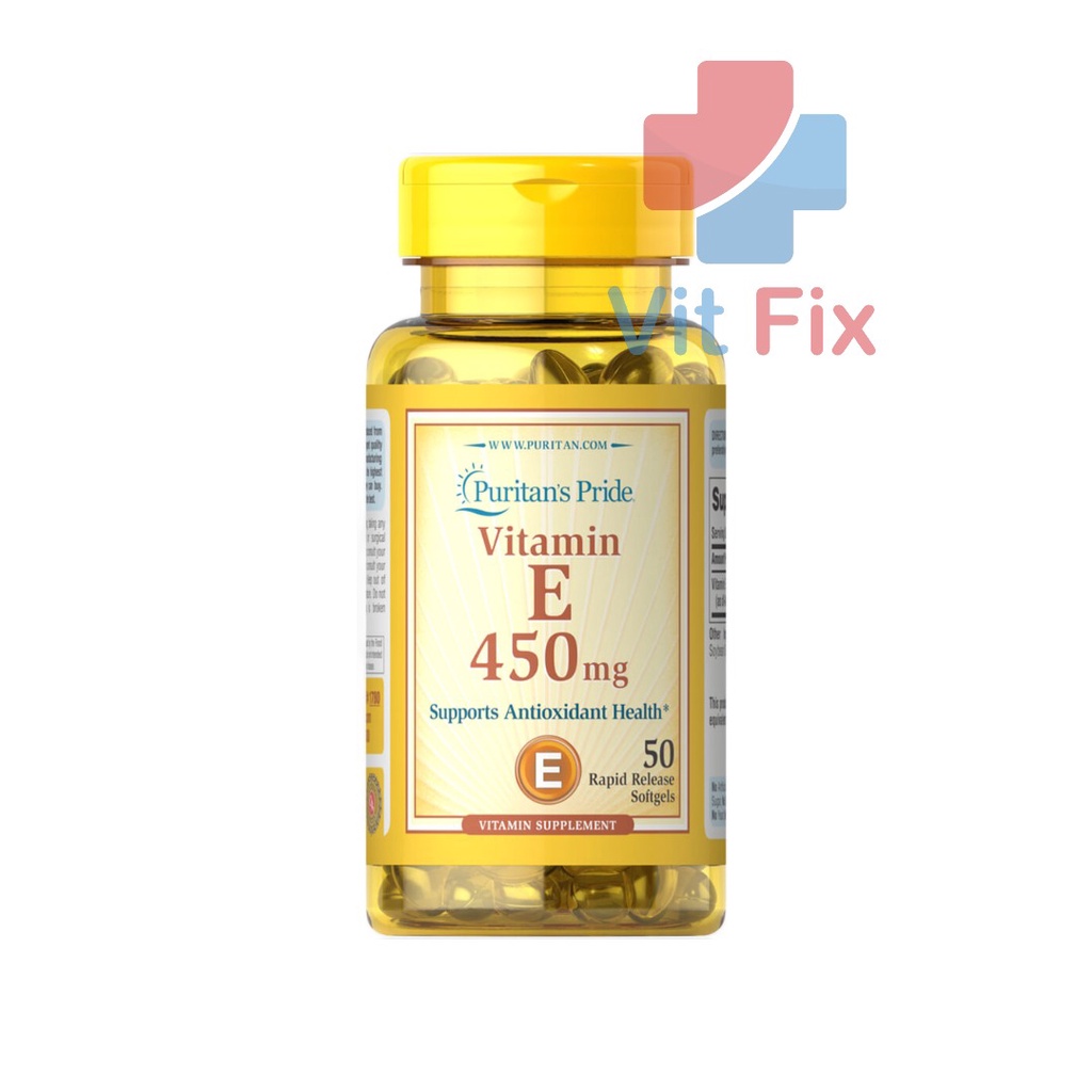Puritan Pride Vitamin E 450 mg 1000 IU 50 softgels