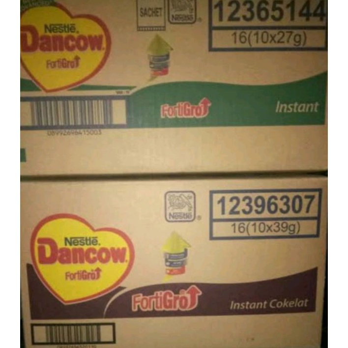 

Susu Nestle Dancow Fortigro Cokelat isi 16 renteng Dus karton @39 gr