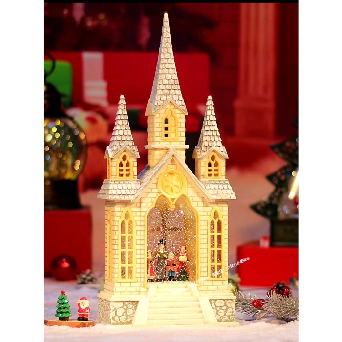 Snow Globe Gereja Putih Kotak Musik Family Kado Natal Lentera Rumah Kotak Musik Natal Harga Grosir Termurah Kado Natal Christmas Music Box Snow Box