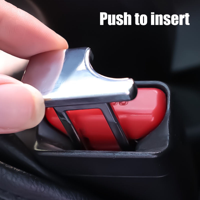 Alloy Seat Belt Insert Card Sabuk Pengaman Kartu Gesper Debu Aksesoris Interior Mobil Car Plug-in Universal Buckle Hidden Klip Gesper Sabuk Pengaman Mobil